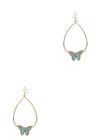 Leather Butterfly Hook Earrings