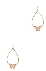 Leather Butterfly Hook Earrings