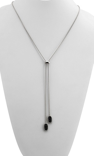 Black Diamond Crystal Slide Necklace