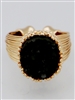 Simulated Druzy Wired Row Adjustable Ring-Black