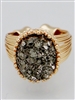 Simulated Druzy Wired Row Adjustable Ring-Hemotite