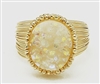 Simulated Druzy Wired Row Adjustable Ring-Aurora White