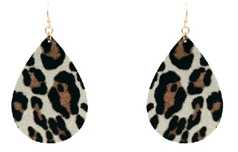 Metalic Leopard Leather Earring