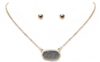 Druzy Style Choker Necklace-Grey