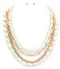 Layered Pearl Chain Necklace