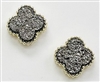 Clover Shape Druzy Earrings