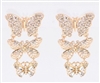 Triple Butterfly Pave' Earrings