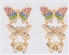 Triple Butterfly Pave' Earrings