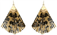 Faux Leopard Fringe Earring