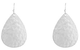 Hammered Metal Teardrop Earrings