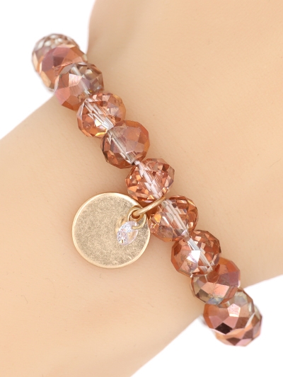 Glass Bead Stretch Charm Bracelet