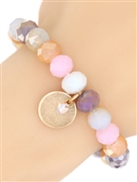 Glass Bead Stretch Charm Bracelet