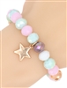 Glass Bead Stretch Charm Bracelet