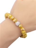 Crystal Ball  Glass Bead Stretch Charm Bracelet