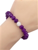 Crystal Ball  Glass Bead Stretch Charm Bracelet