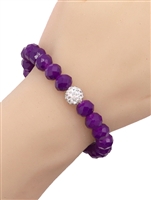 Crystal Ball  Glass Bead Stretch Charm Bracelet