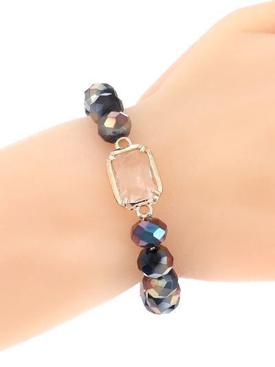 Glass Bead Stretch Charm Bracelet