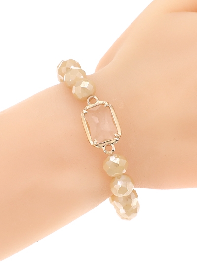 Glass Bead Stretch Charm Bracelet