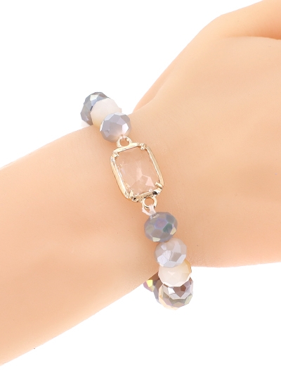 Glass Bead Stretch Charm Bracelet