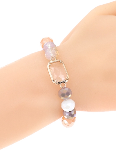 Glass Bead Stretch Charm Bracelet