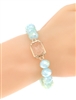 Glass Bead Stretch Charm Bracelet