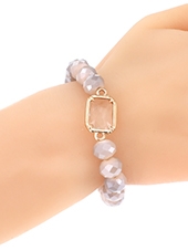 Glass Bead Stretch Charm Bracelet