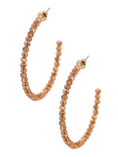 Glass Bead C Hoop Earrings