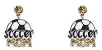 Soccer Mom Glitter Leather Earrings