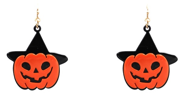 Pumpkin Witch Earrings