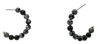 Semi Hoop Stone Earrings