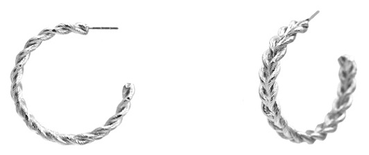 2 Wire Twisted Hoop Earrings
