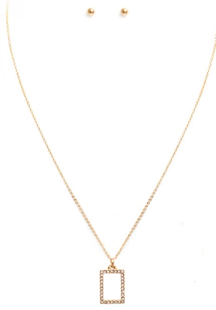 Square Pave Necklace