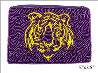 Tiger  Seed Bead Coin Purse
