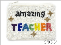 Amazing Teacher Seed Bead Coin Purse