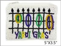 Mardi Gras Seed Bead Coin Purse