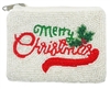 Merry Christmas Seed Bead Coin Purse