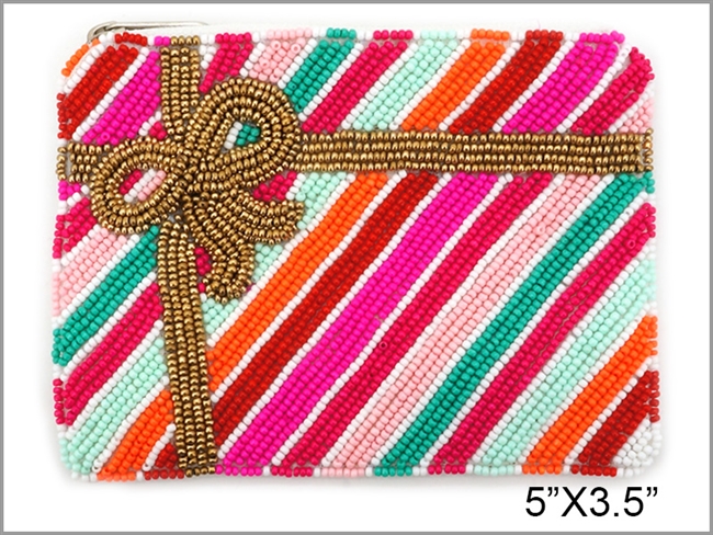 Present Seed Bead Coin Purse