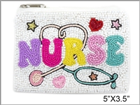 Nurse Seed Bead Coin Purse