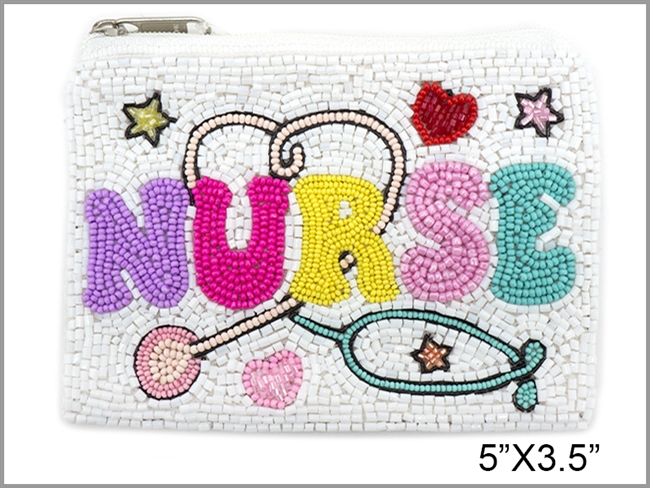 Nurse Seed Bead Coin Purse