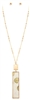 Gold Paint Leather Bar Necklace