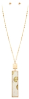 Gold Paint Leather Bar Necklace