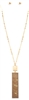 Gold Paint Leather Bar Necklace