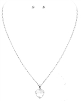 Bezel Glass Heart Necklace
