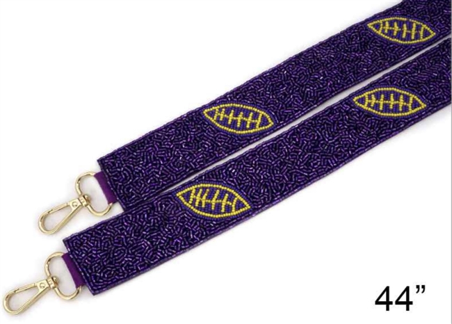 Purple & Gold Football Purse Strap
