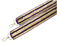 Purple/Gold Sequin & Seed Bead Purse Strap
