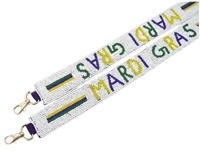 Mardi Gras Seed Bead Purse Strap