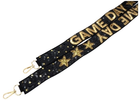 Black & Gold Game Day Purse Strap