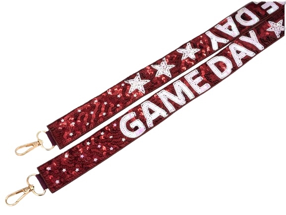 Burgundy & White Game Day Purse Strap