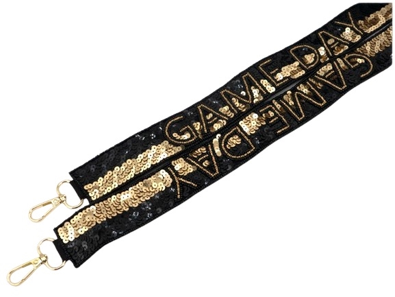 Black & Gold Game Day Purse Strap
