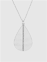 Hammered Teardrop Crystal Necklace